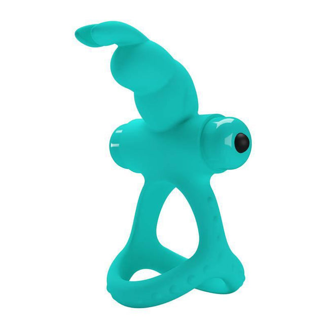 Vibrating Penis Ring with 10 Vibration Modes for enhanced pleasure and comfort, featuring a blue silicone design.