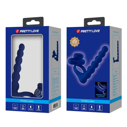 Packaging of Vibrating Penis Ring with 10-function design for enhanced bedroom pleasure. Ideal for solo or partner use.