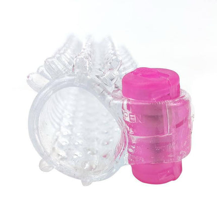 Vibrating Penis Sleeve Clear with textured interior and external vibrating bullet by A-GUSTO, ideal for enhanced male pleasure.