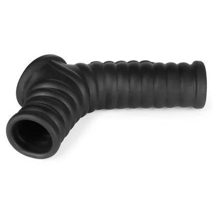 Black vibrating ring for penis and scrotum, Wave Knights model, offers reliable stimulation and enhanced intimate pleasure.