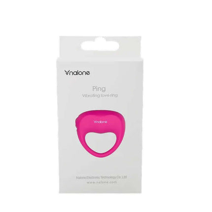 Vibrating Ring Ping Fuchsia packaging showcasing the powerful, ergonomic, and waterproof design in vibrant fuchsia color.