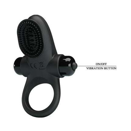 Vibrating Ring Vibrating Penis Ring II with clitoral stimulator and vibration button for enhanced pleasure.