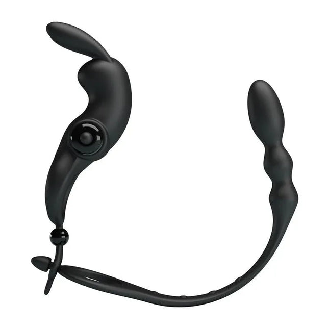 Vibrating Ring with Desmontable Anal Chain for couples, featuring detachable design for versatile stimulation and enhanced pleasure.