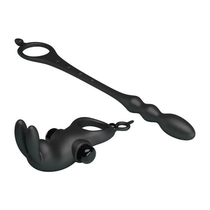 Vibrating Ring with Desmontable Anal Chain featuring a detachable anal probe and vibrating ring for enhanced pleasure and stimulation.