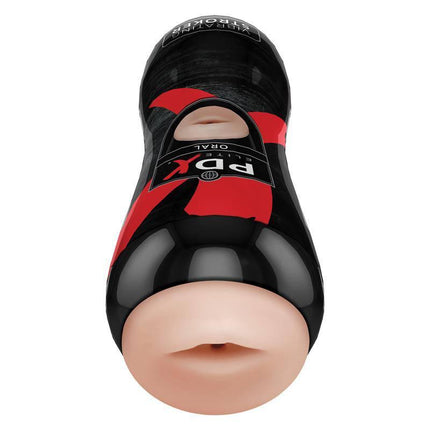 Vibrating Stroker - Mouth by PDX featuring realistic FantaFlesh design and vibrating bullet for enhanced waterproof stimulation