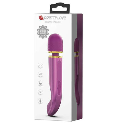 Vibrating Wand Silicona Purple in packaging showing premium silicone massager with powerful motor.