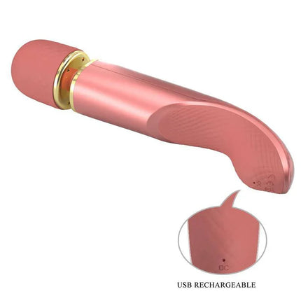 Vibrating Wand USB Silicone Pink with ergonomic design and customizable speeds for relaxation and wellness. USB rechargeable.