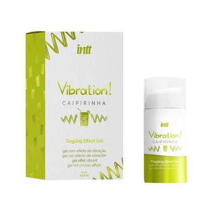 Vibration Caipirinha Liquid Vibrator3 packaging featuring arousal gel with natural plant extracts for enhanced intimate sensations.