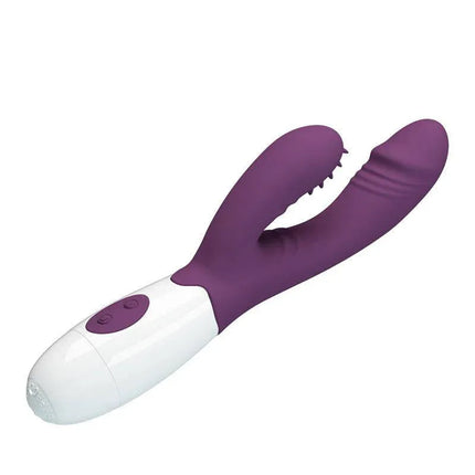 Vibrator Andre 30 functions Purple, satin-finish silicone, dual-ended design for internal and external stimulation