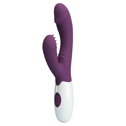 Vibrator Andre 30 functions Purple curved satin-finish silicone design for intense stimulation