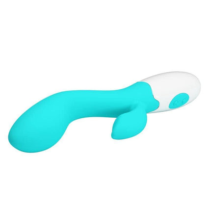 Vibrator Brighty 30 functions Blue dual-stimulation vibrator with G-spot stimulation and clitoral vibrations for enhanced pleasure.