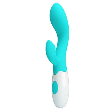 Vibrator Brighty 30 functions Blue dual-stimulation vibrator for G-spot and clitoral pleasure.