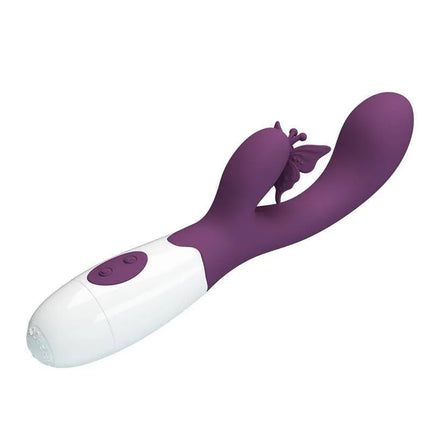Vibrator Butterfly Kiss 30 functions Purple with dual motors, clitoral stimulator, and 30 vibration modes for enhanced pleasure.