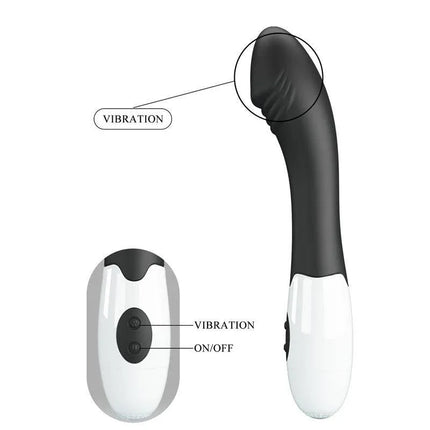 Vibrator Elemental 30 functions Black, slim silicone design, G-spot stimulation, 30 vibration settings, body-safe material.