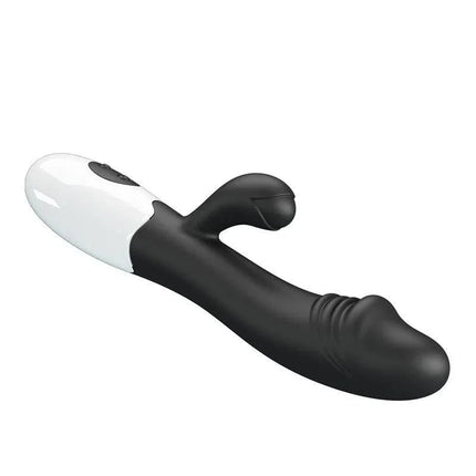 Vibrator Snappy 30 functions Black, silicone dual-stimulation design for G-spot and clitoral pleasure, perfect for solo or couple play.