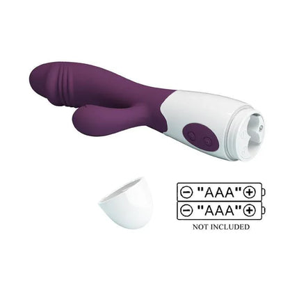 Vibrator Snappy 30 functions Purple dual-stimulation design with 30 vibration settings, G-spot and clitoral stimulation; batteries not included.