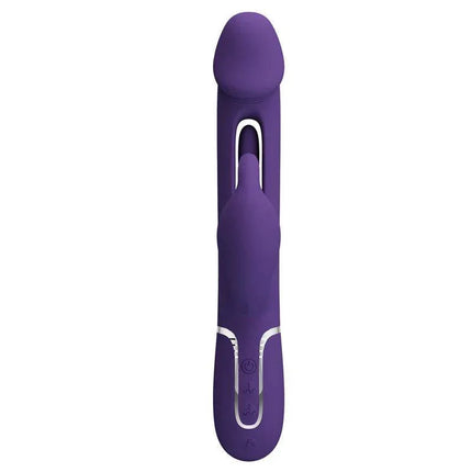 Vibrator with Licking Kampas - Dual-Motor Silicone Pleasure Device in Purple