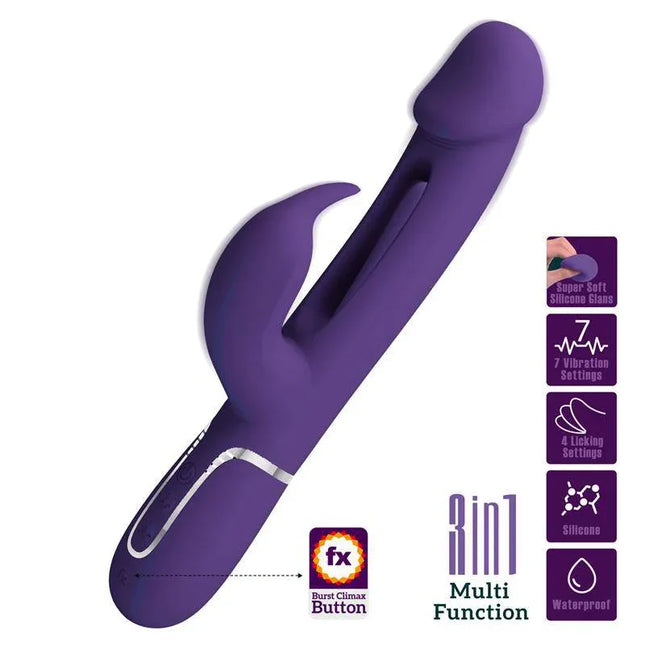 Vibrator with Licking Kampas - Dual-motor silicone device with multi-function features and waterproof design