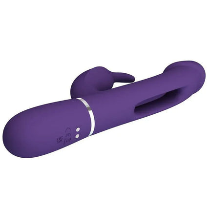 Vibrator with Licking Kampas - Rechargeable Dual-Motor Silicone Pleasure Device in Purple