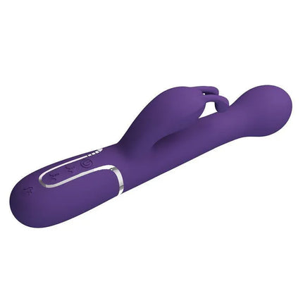 Purple Vibrator wt Rotation and Thrusting Twinkled with dual motors for targeted stimulation