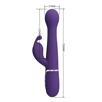 Vibrator wt Rotation and Thrusting Twinkled shown in purple with dimensions 37mm x 125mm x 225mm.