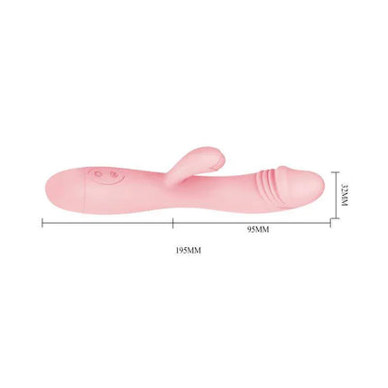 Vibre Snappy Rechargable Flesh dual-stimulation wand in pink, designed for G-spot and clitoral pleasure with soft silicone texture.