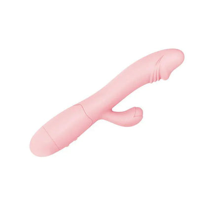 Vibre Snappy Rechargable Flesh dual-stimulation wand in pink, designed for G-spot and clitoral pleasure