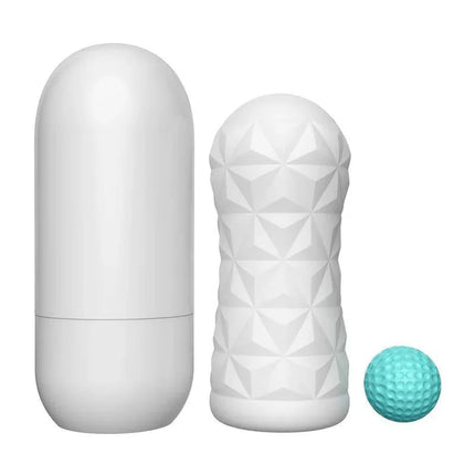 Victoria Cecil Manual Masturbator spinning ball with textured sleeve and stimulation ball