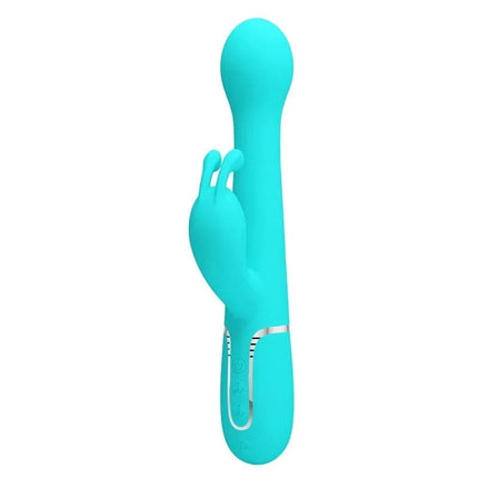 Vive with Thrusting and Rotating Beads Dejon Blue dual-action vibrator in blue color