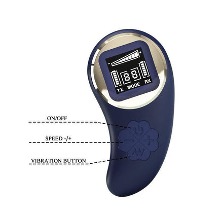 Vivian Vibrating Egg with Digital Screen Remote Control Blue showing display and controls