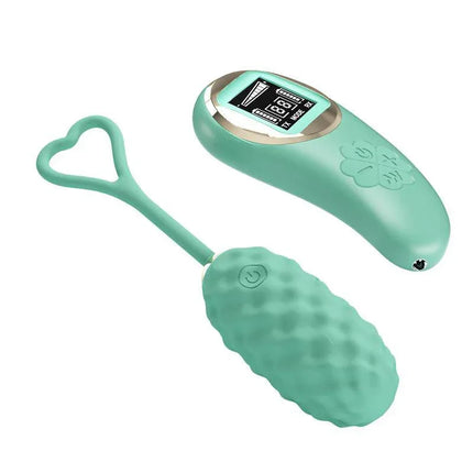 Vivian Vibrating Egg with Digital Screen Remote Control Green for pleasure and intimacy.