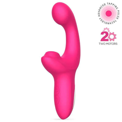 Volse Triple function Vibe with Finger and Pulsation Tapping, pink vibrator with two motors, advanced tapping pulse technology
