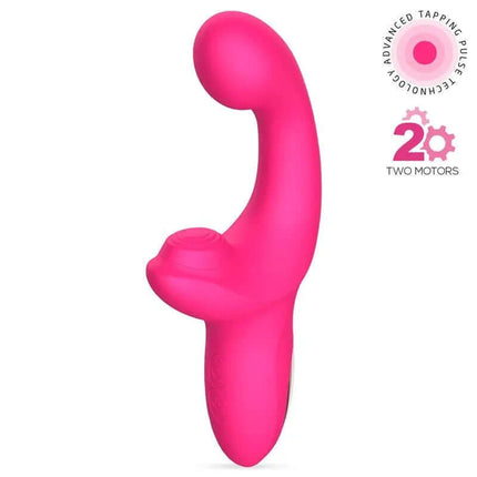 Volse Triple function Vibe with Finger and Pulsation Tapping, pink compact vibrator with two motors, advanced tapping pulse technology