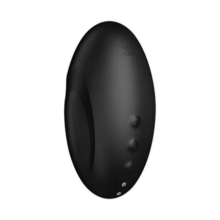 Vulva Lover 3 Clitoris Sucker Black stimulator by Satisfyer, featuring sleek black design for precise clitoral stimulation.