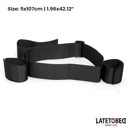 Waistband and Velcro Wrist Cuff from Latetobed BDSM Line, black adjustable restraint, discreet design, enhancing consensual play.