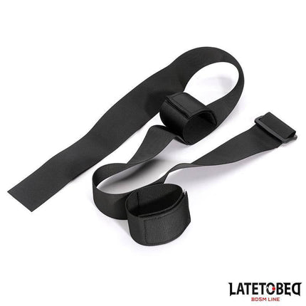 Waistband and Velcro Wrist Cuff from Latetobed BDSM Line, featuring adjustable straps for secure fit and intense consensual play.
