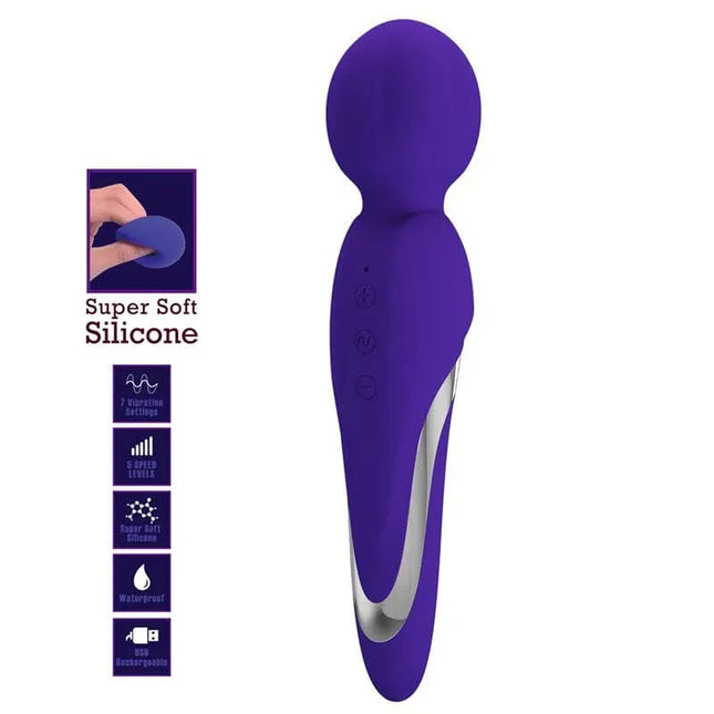 Walter Massager Wand Violet - Cordless handheld deep-tissue massager with super soft silicone, five speeds, and waterproof design.