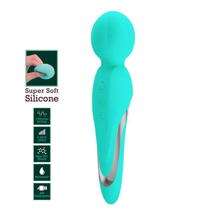 Walter Wand Massager Aqua with rounded head, silicone body, and multiple vibration settings for muscle relief and relaxation.