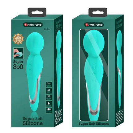 Walter Wand Massager Aqua in original packaging, super soft silicone, designed for effective muscle relief and personal relaxation.