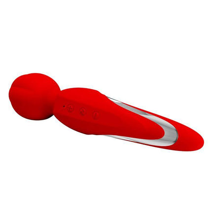 Walter Wand Red premium massager with 5 speeds, USB-rechargeable, sleek red design for targeted muscle relief.