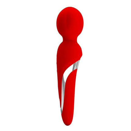Walter Wand Red premium personal massager with cordless USB-rechargeable design, 5 speeds, 7 settings, and sleek red finish.
