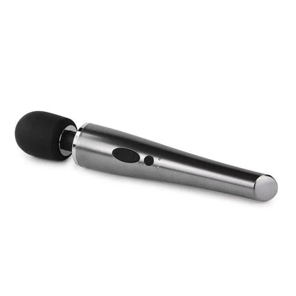 Wand Massager Relyme USB Silicone Black - portable handheld massager with smooth silicone exterior and USB charging for relaxation.