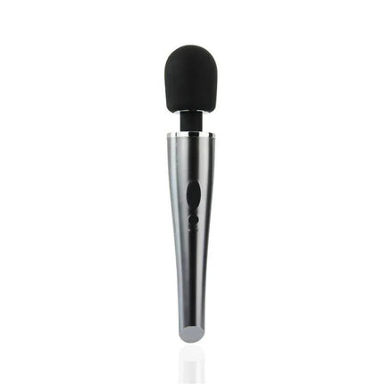 Wand Massager Relyme USB Silicone Black handheld device with sleek black finish and USB charging for cordless use.