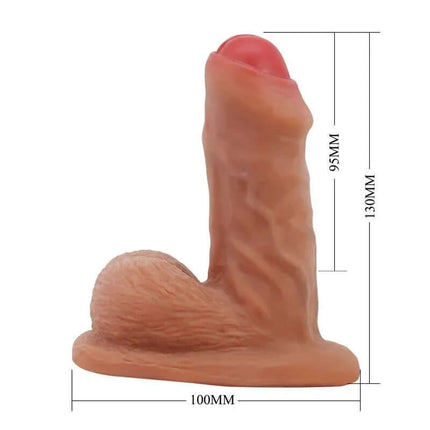 Warnell Realistic Dildo with lifelike design, featuring bulbous head and veined shaft, detailed texture for authentic experience. Size shown in millimeters.