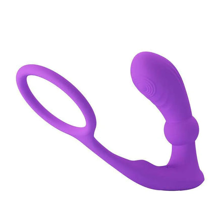 Warren Remote-Controlled Vibrating and Pulsating Anal Plug and Penis Ring in purple