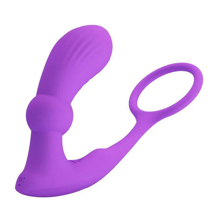 Warren Remote-Controlled Vibrating and Pulsating Anal Plug and Penis Ring in purple