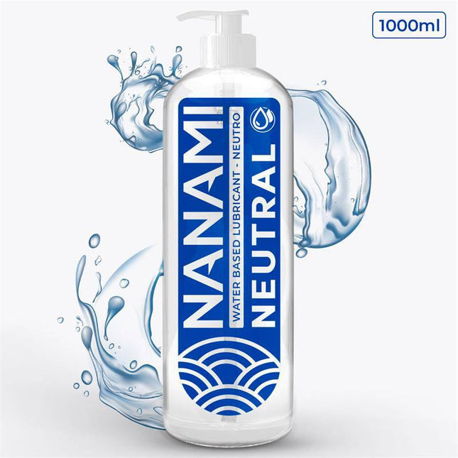 NANAMI Water Based Lub Neutral 1000 ml lubricant bottle with water splash design