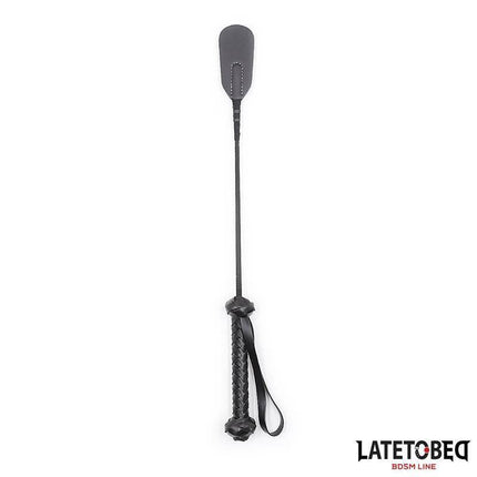 Whip with Braided Handle 44.5cm, sleek black finish, designed for collectors and performers, featuring a secure braided grip for control.