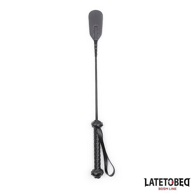 Whip with Braided Handle 44.5cm, sleek black finish, designed for collectors and performers, featuring a secure braided grip for control.