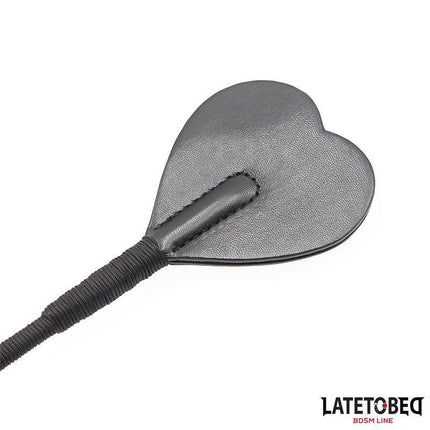 Whip with Heart Shape Black 60cm featuring heart-shaped design and sleek black finish, ideal for romantic and precise control.